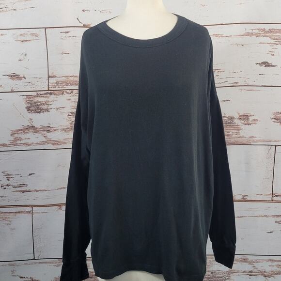 Reformation Long Sleeve Top Tee Organic Cotton Black Size Small - Picture 1 of 7